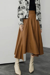 High waist winter PU skirt women C3520