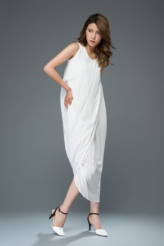 Irregular loose fitting summer vacation dress c906