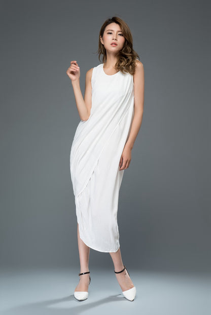 Irregular loose fitting summer vacation dress c906