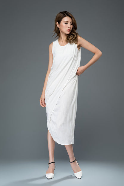 Irregular loose fitting summer vacation dress c906