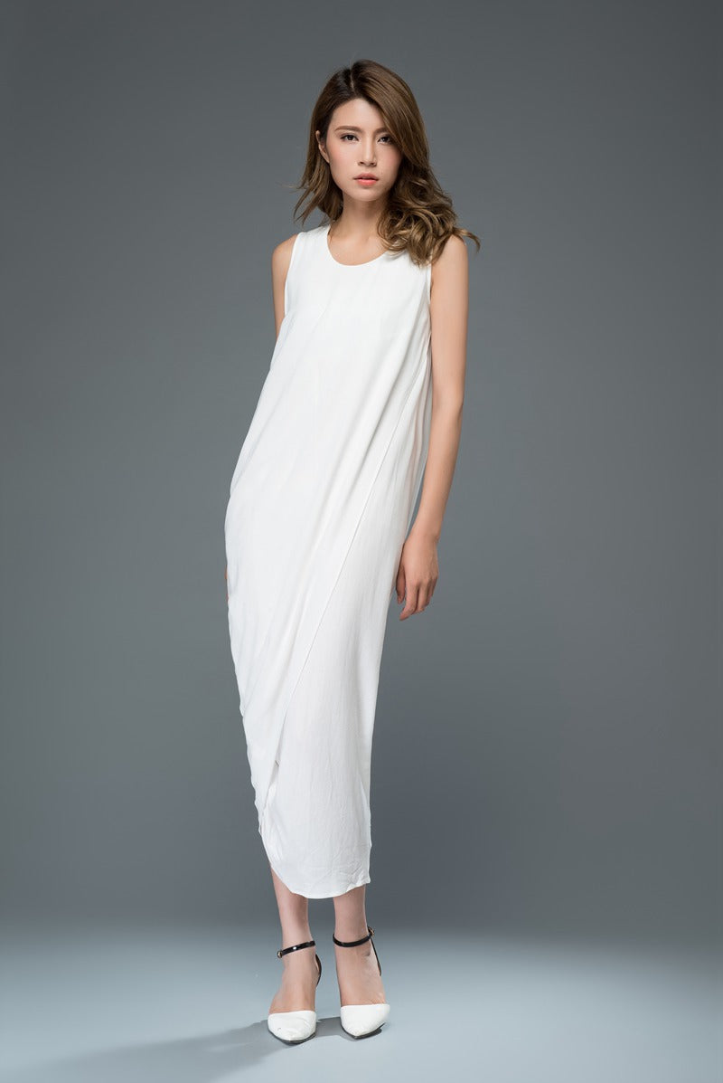 Irregular loose fitting summer vacation dress c906
