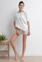 Load image into Gallery viewer, Elastic Waist Beige Linen Shorts C2935,Size 175-US0 #CK2201989
