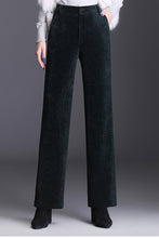 Load image into Gallery viewer, Red Corduroy Pants, High waist Long Corduroy Pants C2547，Size M #CK2101481
