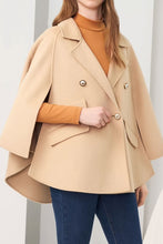 Load image into Gallery viewer, Loose fitting winter wool cape coat women C3670
