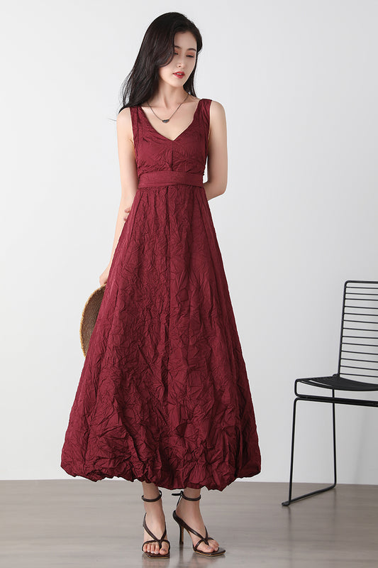 Women's Red Maxi Dress C3246