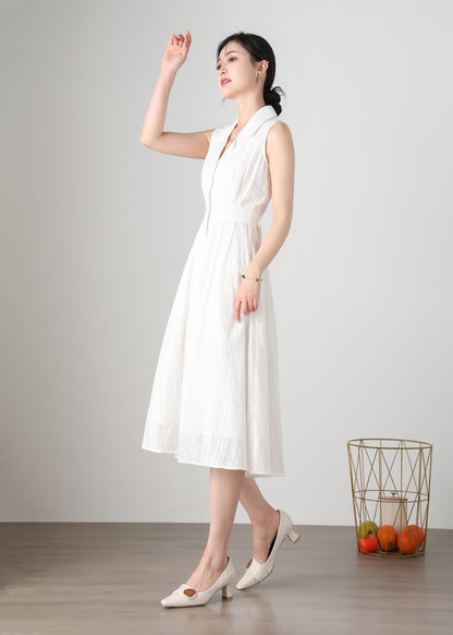 Summer White Women's Shirt Dress C3250