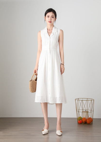 Summer White Women's Shirt Dress C3250