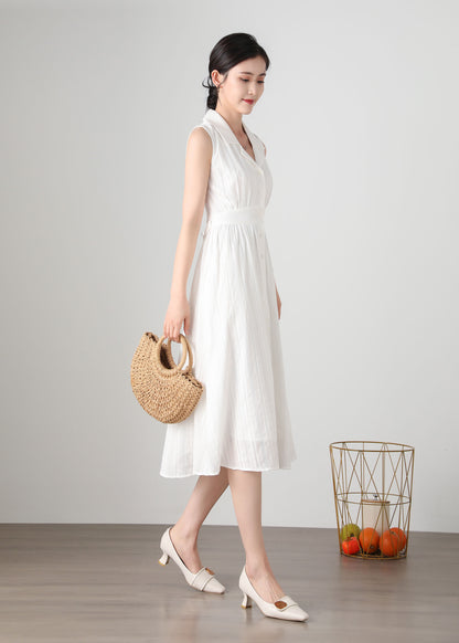 Summer White Women's Shirt Dress C3250