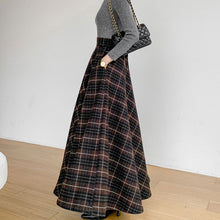 Load image into Gallery viewer, Retro Plaid Wool Skirt, High Waisted Skirt C3092

