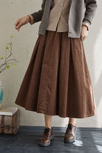 Load image into Gallery viewer, A line swing corduroy spring skirt C3902
