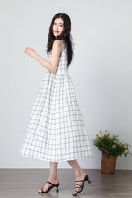 Load image into Gallery viewer, Women&#39;s Summer Pleated Linen Dress C3304
