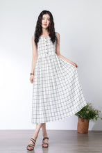 Load image into Gallery viewer, Women&#39;s Summer Pleated Linen Dress C3304
