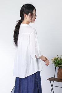 Summer White Cotton Shirt C3323