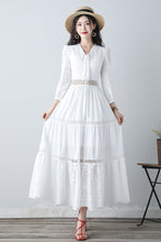 Load image into Gallery viewer, Women&#39;s summer white embroidered dress C3458
