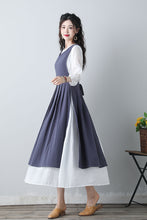 Load image into Gallery viewer, Women&#39;s Blue Pinafore Dress C3459
