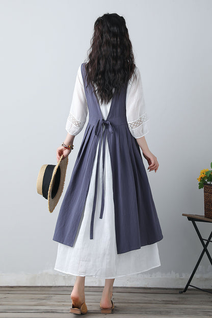 Women's Blue Pinafore Dress C3459
