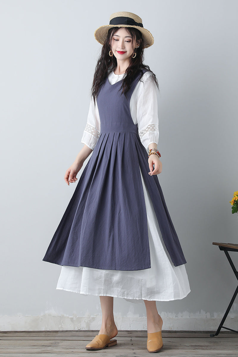 Women's Blue Pinafore Dress C3459