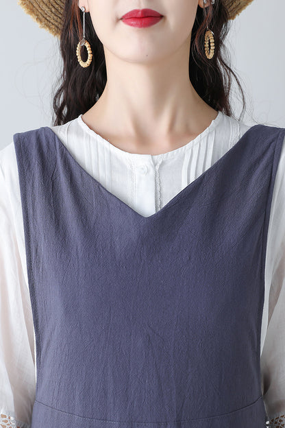 Women's Blue Pinafore Dress C3459