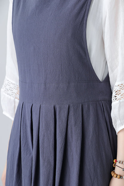 Women's Blue Pinafore Dress C3459