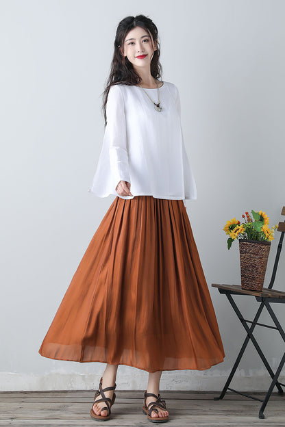 Women's Linen Long Sleeve Tops C3460
