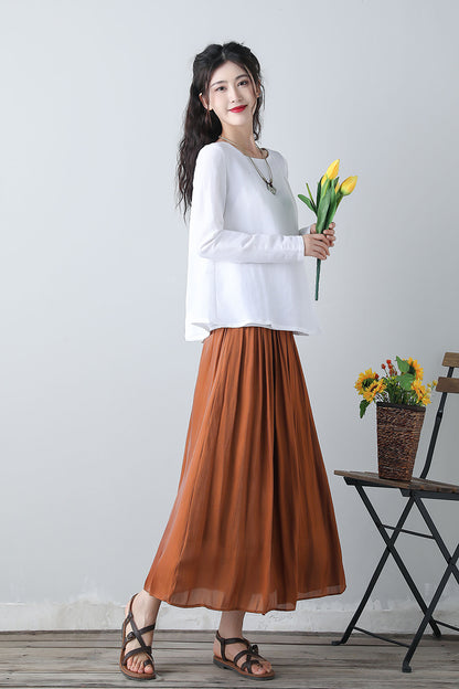 Women's Linen Long Sleeve Tops C3460