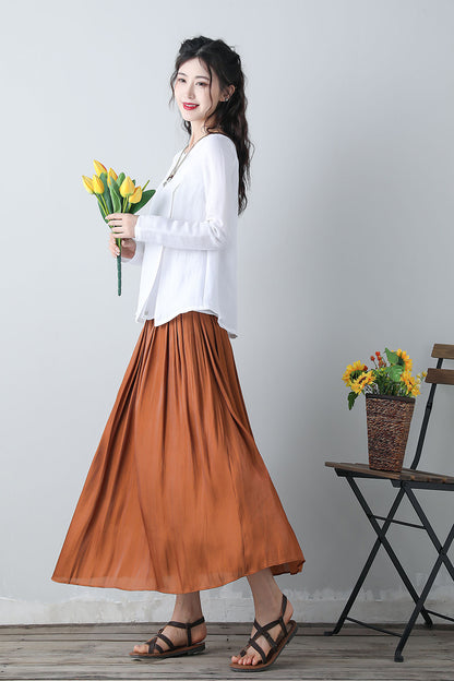 Women's Linen Long Sleeve Tops C3460