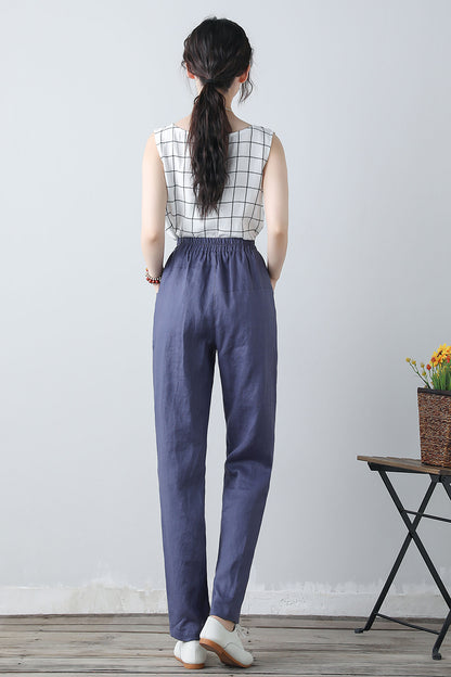 Women's Elastic Waist Long Pants C3451