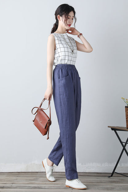 Women's Elastic Waist Long Pants C3451