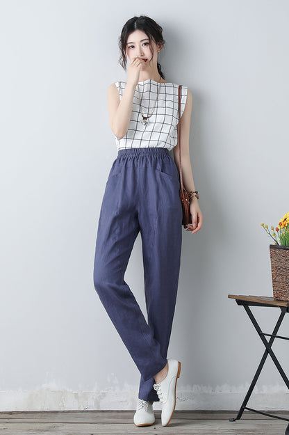 Women's Elastic Waist Long Pants C3451