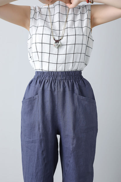 Women's Elastic Waist Long Pants C3451