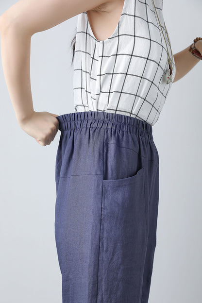 Women's Elastic Waist Long Pants C3451