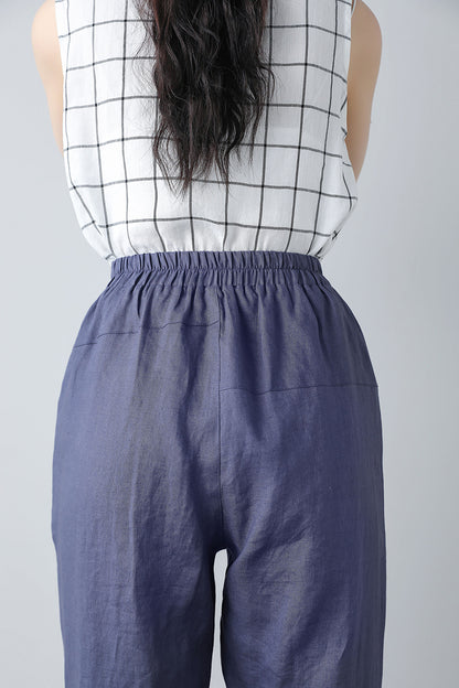 Women's Elastic Waist Long Pants C3451