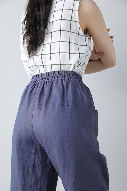 Women's Elastic Waist Long Pants C3451