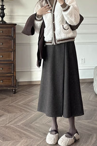 Long winter wool skirt women C3526