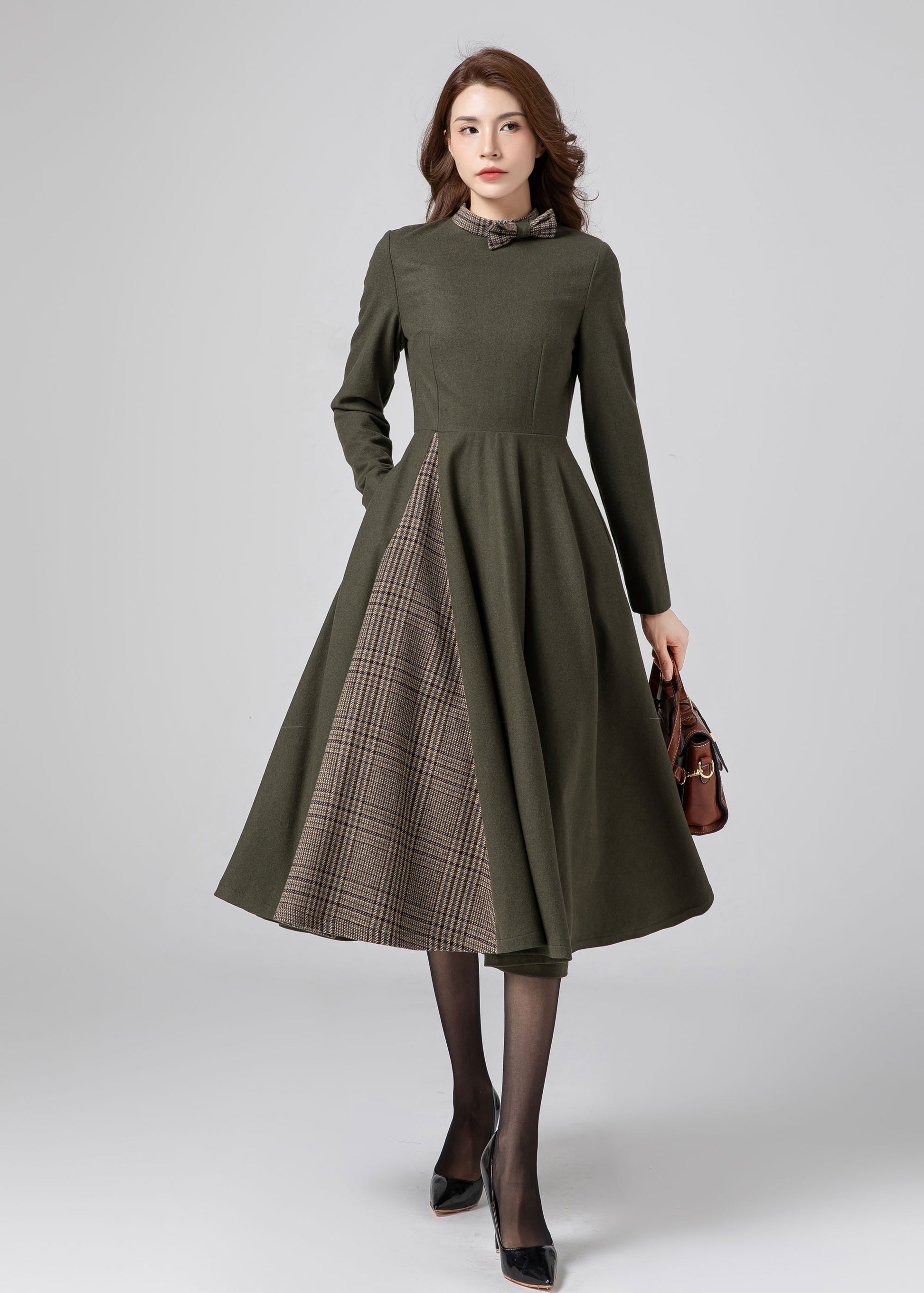 knee length dresses for ladies Midi Wedding Elegant Warm Winter Dresses C3580 YLISTYLE knee length dresses for ladies Midi Wedding Elegant Warm Winter Dresses C3580 YLISTYLE