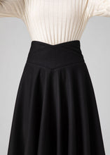 Load image into Gallery viewer, Black Skirt, Knee Length Skirt, Wool Skirt Women C3584
