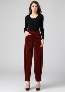 Corduroy Womens Casual Harem Pants C4312