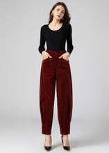 Load image into Gallery viewer, Corduroy Womens Casual Harem Pants C4312
