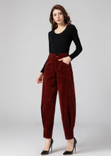 Load image into Gallery viewer, Corduroy Womens Casual Harem Pants C4312
