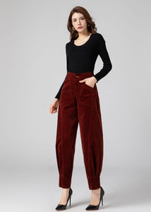 Corduroy Womens Casual Harem Pants C4312