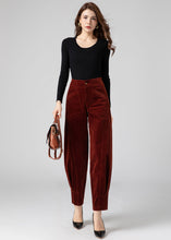 Load image into Gallery viewer, Corduroy Womens Casual Harem Pants C4312
