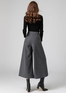 Palazzo Wool Pants Women, Wide Leg Pants C3587