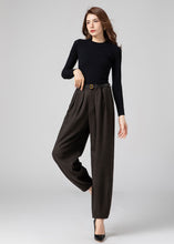 Load image into Gallery viewer, Wool Harem Pants, Long Wool Pants Women C3588
