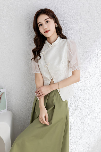 Women's Summer White Tops C3316