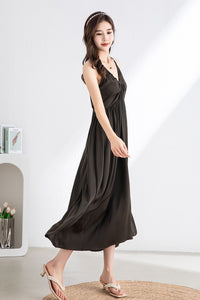 Women's Dark Coffee Slip Dress C3319