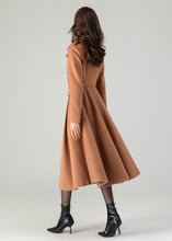 Load image into Gallery viewer, Brown double breasted winter wool coat for women C3619
