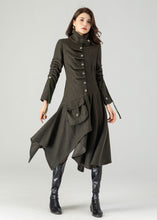 Load image into Gallery viewer, Asymmetrical Winter Wool Coat for Women C3621
