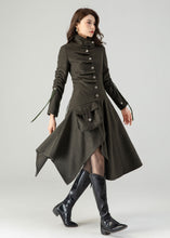 Load image into Gallery viewer, Asymmetrical Winter Wool Coat for Women C3621
