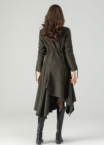 Asymmetrical Winter Wool Coat for Women C3621