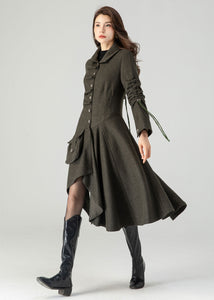 Asymmetrical Winter Wool Coat for Women C3621